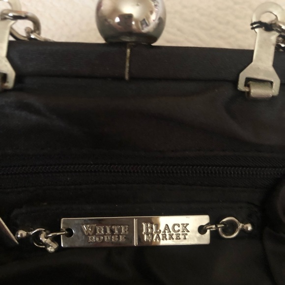 White House Black Market Black Satin Evening Bag - Picture 6 of 6